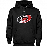 Men's Carolina Hurricanes Old Time Hockey Big Logo with Crest Pullover Hoodie - Black,baseball caps,new era cap wholesale,wholesale hats